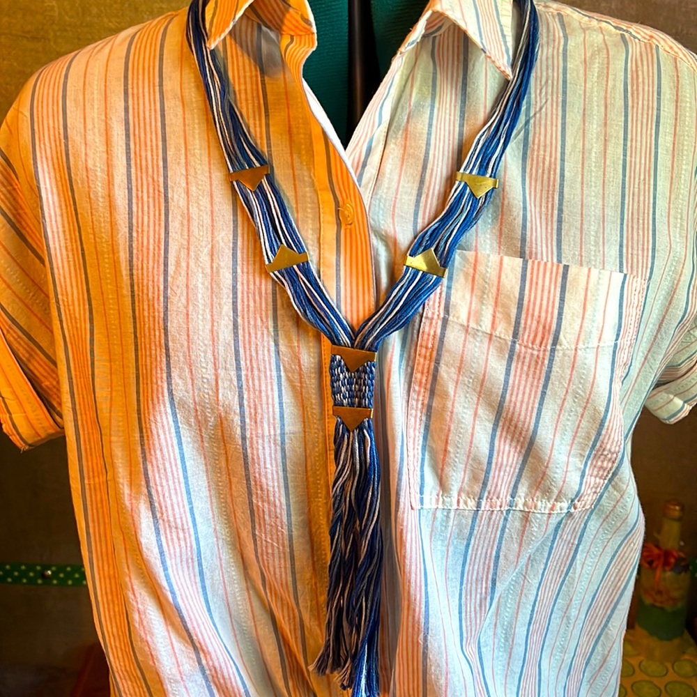 Free People blue Open Road fringe necklace
